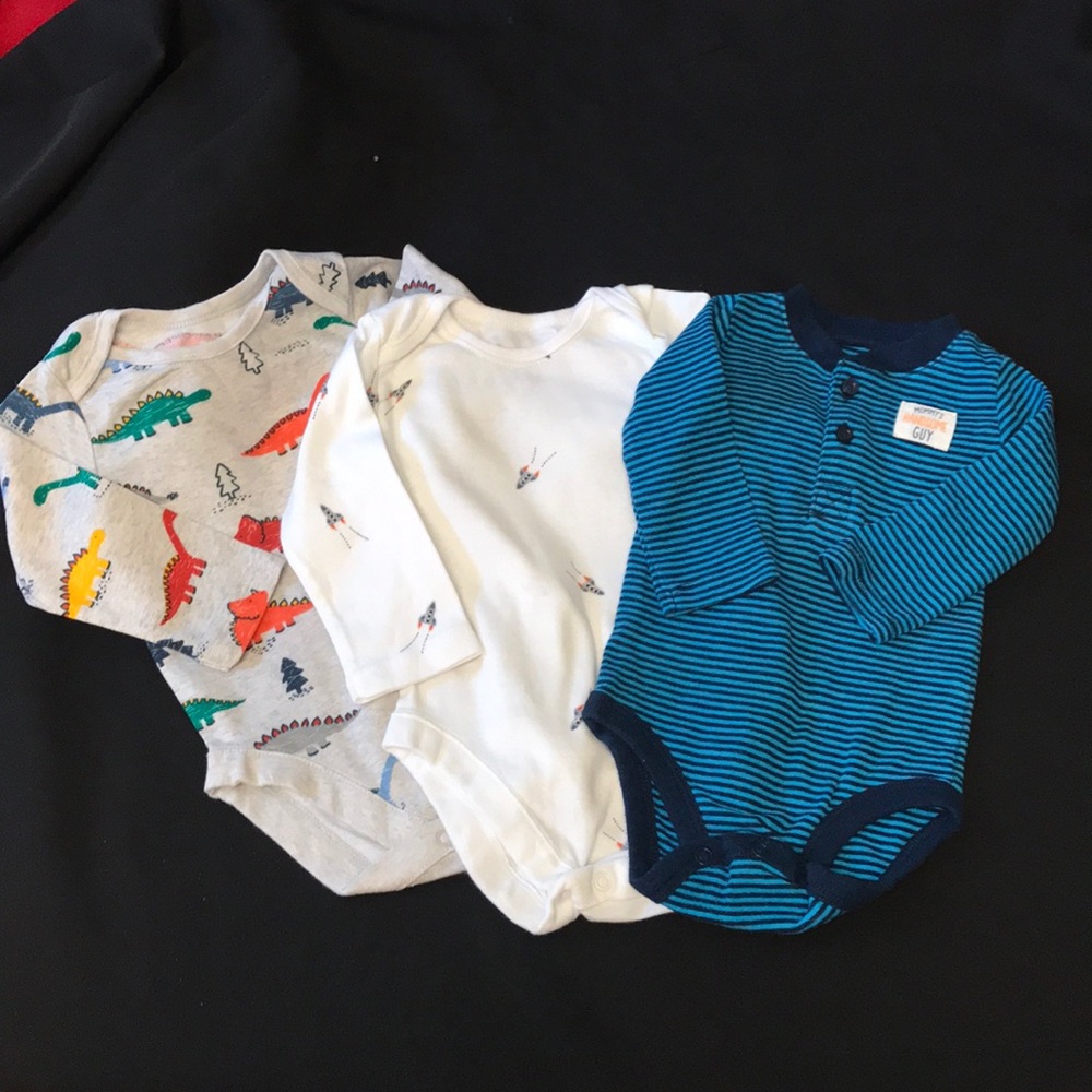 Colorful Baby Bodysuits Size 0-3 Month Set/3